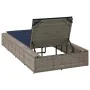 Tumbona con cojín flotante ratán sintético gris by , Loungers - Ref: Foro24-4104209, Price: 247,78 €, Discount: %