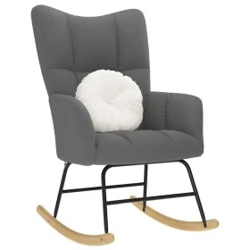Silla mecedora de tela gris oscuro de , Mecedoras - Ref: Foro24-4016790, Precio: 118,46 €, Descuento: %