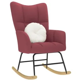 Silla mecedora de tela rojo vino tinto de , Mecedoras - Ref: Foro24-4016792, Precio: 116,99 €, Descuento: %