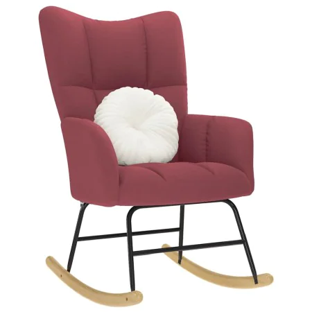 Silla mecedora de tela rojo vino tinto de , Mecedoras - Ref: Foro24-4016792, Precio: 116,99 €, Descuento: %