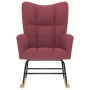 Silla mecedora de tela rojo vino tinto de , Mecedoras - Ref: Foro24-4016792, Precio: 116,99 €, Descuento: %