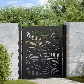 Puerta de jardín diseño ondulado de acero negro 105x106 cm von , Gartentore - Ref: Foro24-4100969, Preis: 210,46 €, Rabatt: %
