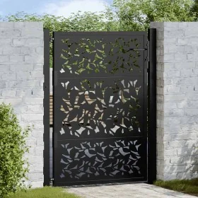 Puerta de jardín diseño de hoja de acero negra 105x130 cm von , Gartentore - Ref: Foro24-4100960, Preis: 198,09 €, Rabatt: %