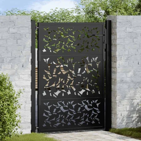 Puerta de jardín diseño de hoja de acero negra 105x130 cm de , Puertas de jardín - Ref: Foro24-4100960, Precio: 198,09 €, Des...
