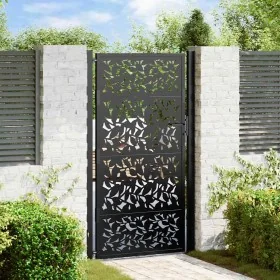 Puerta de jardín de diseño de hojas de acero negra 105x180 cm von , Gartentore - Ref: Foro24-4100962, Preis: 245,35 €, Rabatt: %