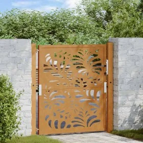 Puerta de jardín de acero desgastado diseño ondulado 105x105 cm by , garden gates - Ref: Foro24-4100974, Price: 165,69 €, Dis...