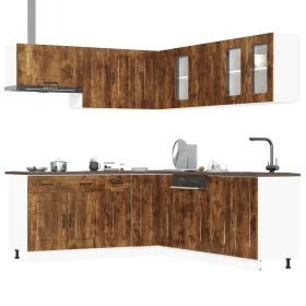 Mueble cocina Kalmar roble ahumado 11 pzas madera contrachapada de , Armarios de cocina - Ref: Foro24-3314916, Precio: 717,02...