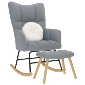 Sillón mecedora con taburete tela gris claro de , Mecedoras - Ref: Foro24-4016800, Precio: 159,51 €, Descuento: %