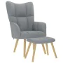 Sillón de relax con taburete tela gris claro de , Sillones - Ref: Foro24-4016778, Precio: 154,02 €, Descuento: %