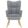 Sillón de relax con taburete tela gris claro de , Sillones - Ref: Foro24-4016778, Precio: 154,02 €, Descuento: %