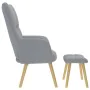 Sillón de relax con taburete tela gris claro de , Sillones - Ref: Foro24-4016778, Precio: 154,02 €, Descuento: %