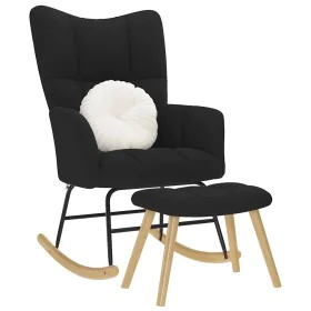 Sillón mecedora con taburete tela negro von , Schaukelstühle - Ref: Foro24-4016802, Preis: 130,04 €, Rabatt: %