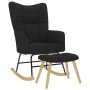 Sillón mecedora con taburete tela negro de , Mecedoras - Ref: Foro24-4016802, Precio: 130,04 €, Descuento: %