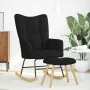 Sillón mecedora con taburete tela negro de , Mecedoras - Ref: Foro24-4016802, Precio: 130,04 €, Descuento: %