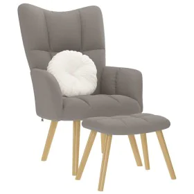 Sillón de relax con taburete de tela gris taupé de , Sillones - Ref: Foro24-4016784, Precio: 134,03 €, Descuento: %