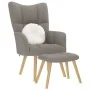 Sillón de relax con taburete de tela gris taupé de , Sillones - Ref: Foro24-4016784, Precio: 134,03 €, Descuento: %
