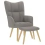 Sillón de relax con taburete de tela gris taupé de , Sillones - Ref: Foro24-4016784, Precio: 134,03 €, Descuento: %
