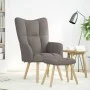 Sillón de relax con taburete de tela gris taupé de , Sillones - Ref: Foro24-4016784, Precio: 134,03 €, Descuento: %