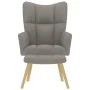 Sillón de relax con taburete de tela gris taupé de , Sillones - Ref: Foro24-4016784, Precio: 134,03 €, Descuento: %