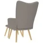 Sillón de relax con taburete de tela gris taupé de , Sillones - Ref: Foro24-4016784, Precio: 134,03 €, Descuento: %
