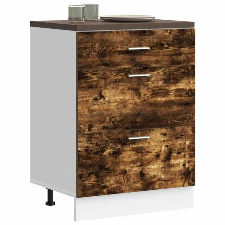 Mueble bajo de cocina de madera de ingeniería de roble ahumado de , Armarios de cocina - Ref: Foro24-854254, Precio: 94,32 €,...