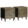 Mesitas noche 2 uds madera maciza mango gris claro 40x33x46 cm de , Mesitas de noche - Ref: Foro24-4017789, Precio: 96,05 €, ...
