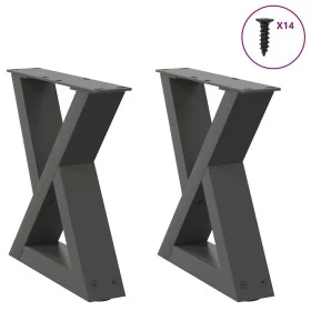 Patas de mesa centro 2 unidades acero antracita 30x(30-31,3) cm by , Table legs - Ref: Foro24-4012678, Price: 59,35 €, Discou...