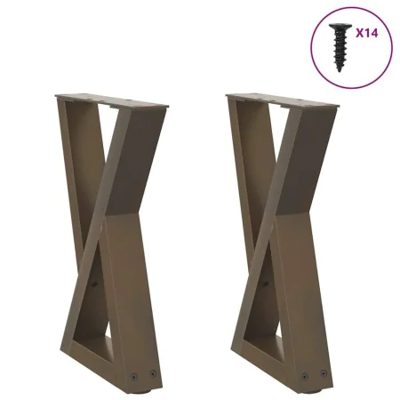Patas para mesa de centro 2 uds natural acero 38x(42-43,3) cm de , Patas para mesas - Ref: Foro24-4012703, Precio: 70,02 €, D...