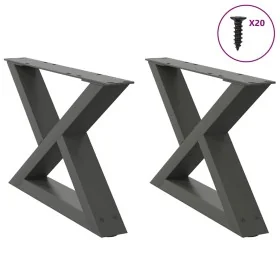 Patas de mesa centro 2 unidades acero antracita 50x(30-31,3) cm de , Patas para mesas - Ref: Foro24-4012686, Precio: 68,59 €,...