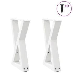 Patas de mesa de centro 2uds acero blanco 38x(42-43,3) cm de , Patas para mesas - Ref: Foro24-4012701, Precio: 70,02 €, Descu...