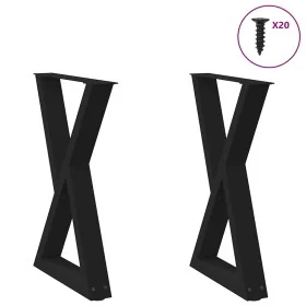 Patas para mesa de comedor 2 uds acero negro 60x(72-73,3) cm by , Table legs - Ref: Foro24-4012720, Price: 94,99 €, Discount: %