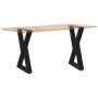 Patas para mesa de comedor 2 uds acero negro 60x(72-73,3) cm de , Patas para mesas - Ref: Foro24-4012720, Precio: 94,99 €, De...