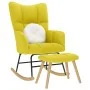 Sillón mecedora con taburete tela amarilla claro de , Mecedoras - Ref: Foro24-4016809, Precio: 139,19 €, Descuento: %