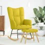 Sillón mecedora con taburete tela amarilla claro de , Mecedoras - Ref: Foro24-4016809, Precio: 139,19 €, Descuento: %
