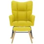 Sillón mecedora con taburete tela amarilla claro de , Mecedoras - Ref: Foro24-4016809, Precio: 139,19 €, Descuento: %