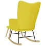 Sillón mecedora con taburete tela amarilla claro de , Mecedoras - Ref: Foro24-4016809, Precio: 139,19 €, Descuento: %