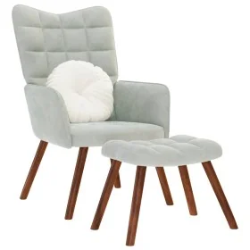 Sillón de relax con reposapiés terciopelo gris claro de , Sillones - Ref: Foro24-4016821, Precio: 128,60 €, Descuento: %