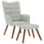 Sillón de relax con reposapiés terciopelo gris claro de , Sillones - Ref: Foro24-4016821, Precio: 128,60 €, Descuento: %
