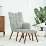 Sillón de relax con reposapiés terciopelo gris claro de , Sillones - Ref: Foro24-4016821, Precio: 128,60 €, Descuento: %