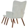 Sillón de relax con reposapiés terciopelo gris claro de , Sillones - Ref: Foro24-4016821, Precio: 128,60 €, Descuento: %
