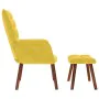 Sillón de relax con taburete terciopelo amarillo de , Sillones - Ref: Foro24-4016828, Precio: 98,26 €, Descuento: %