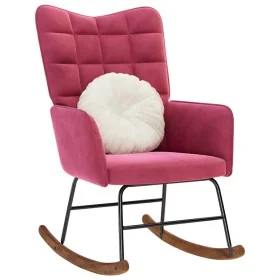 Silla mecedora de terciopelo rojo vino tinto de , Mecedoras - Ref: Foro24-4016837, Precio: 114,60 €, Descuento: %