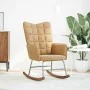 Silla mecedora de terciopelo marrón de , Mecedoras - Ref: Foro24-4016840, Precio: 114,60 €, Descuento: %