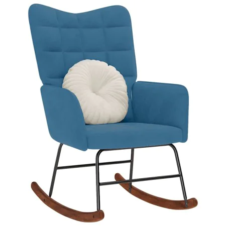 Silla mecedora de terciopelo azul de , Mecedoras - Ref: Foro24-4016842, Precio: 105,78 €, Descuento: %