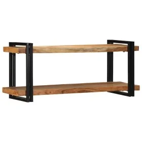 Estante de pared madera maciza de acacia 110x33x45 cm de , Almacenamiento para CD y DVD - Ref: Foro24-4017490, Precio: 102,87...