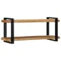 Estante de pared madera maciza de acacia 110x33x45 cm de , Almacenamiento para CD y DVD - Ref: Foro24-4017490, Precio: 102,87...