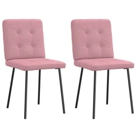 Sillas de comedor 2 unidades terciopelo rosa de , Sillas de comedor - Ref: Foro24-4101061, Precio: 81,84 €, Descuento: %