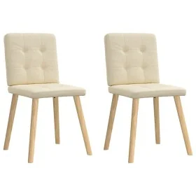 Sillas de comedor 2 unidades tela color crema de , Sillas de comedor - Ref: Foro24-4101075, Precio: 100,58 €, Descuento: %