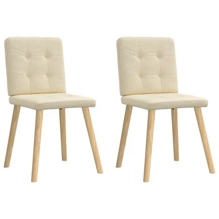 Sillas de comedor 2 unidades tela color crema de , Sillas de comedor - Ref: Foro24-4101075, Precio: 100,58 €, Descuento: %