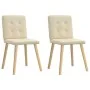 Sillas de comedor 2 unidades tela color crema de , Sillas de comedor - Ref: Foro24-4101075, Precio: 100,58 €, Descuento: %